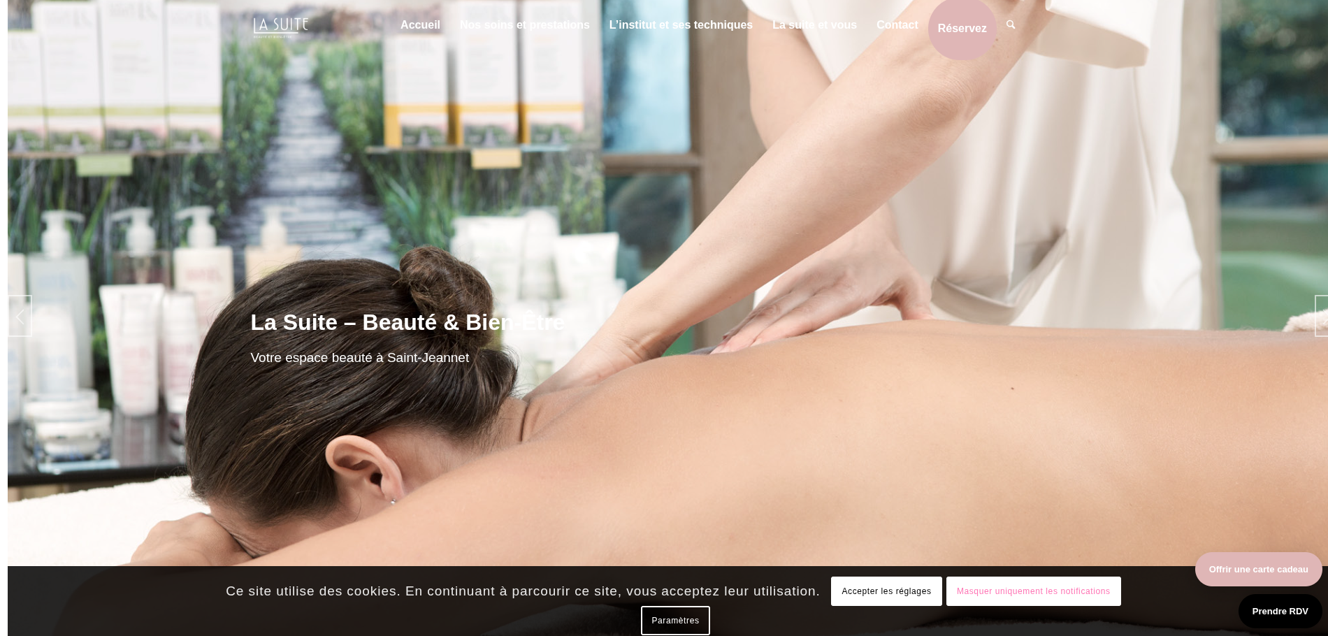 Capture d'écran de l'accueil de La Suite Beauté